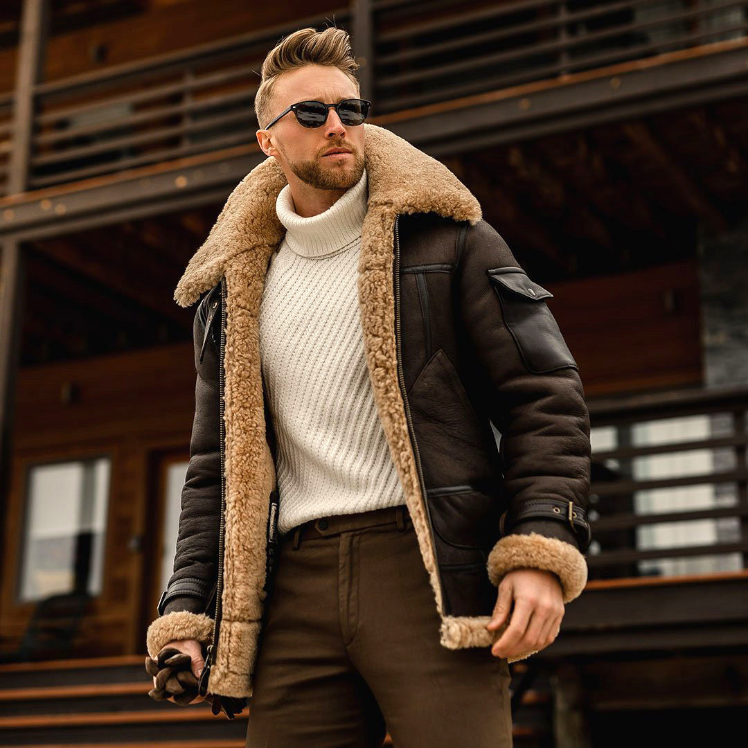 Male Fur Collar Coat