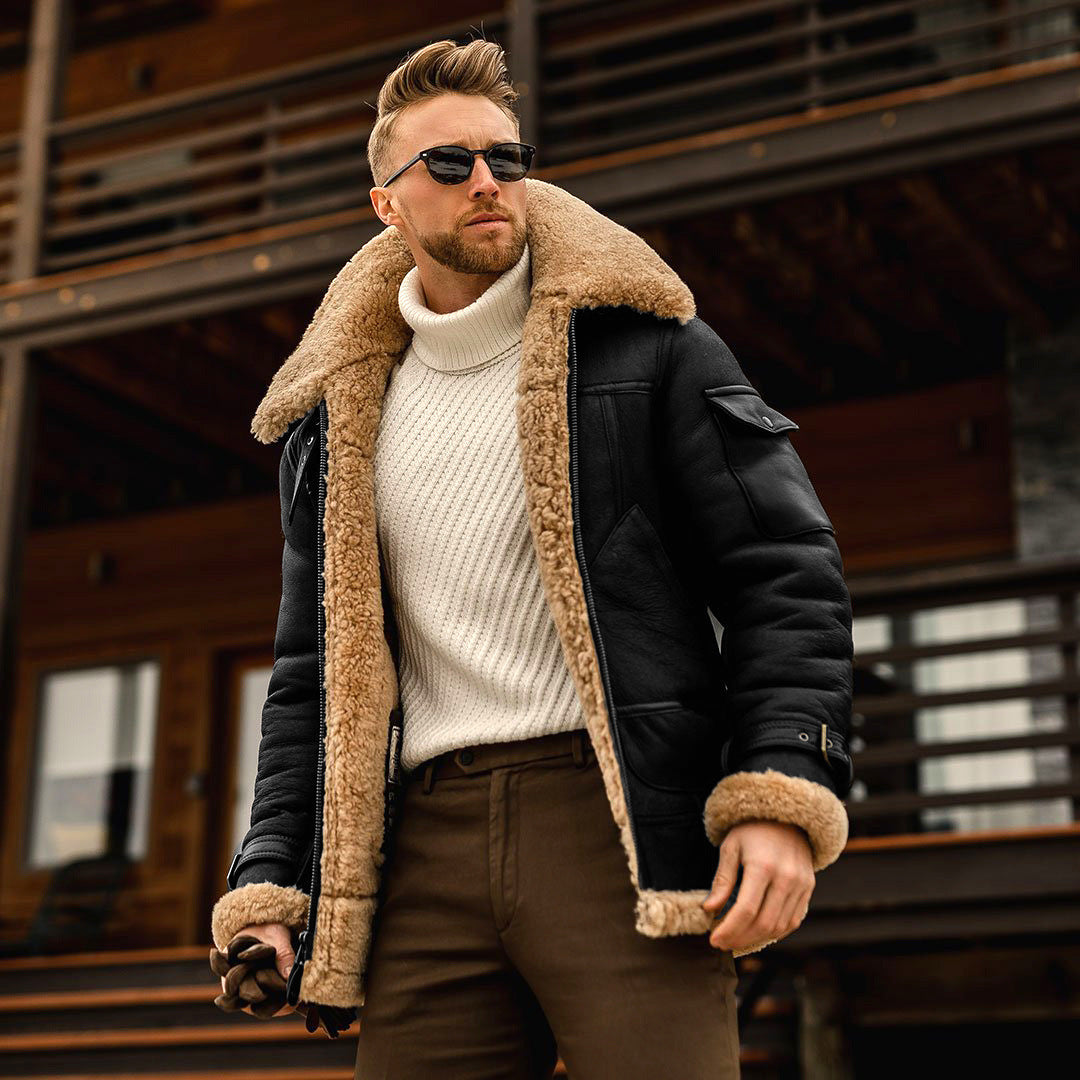 Male Fur Collar Coat