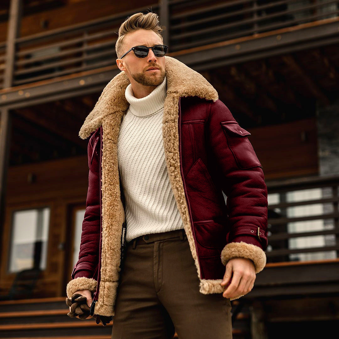 Male Fur Collar Coat