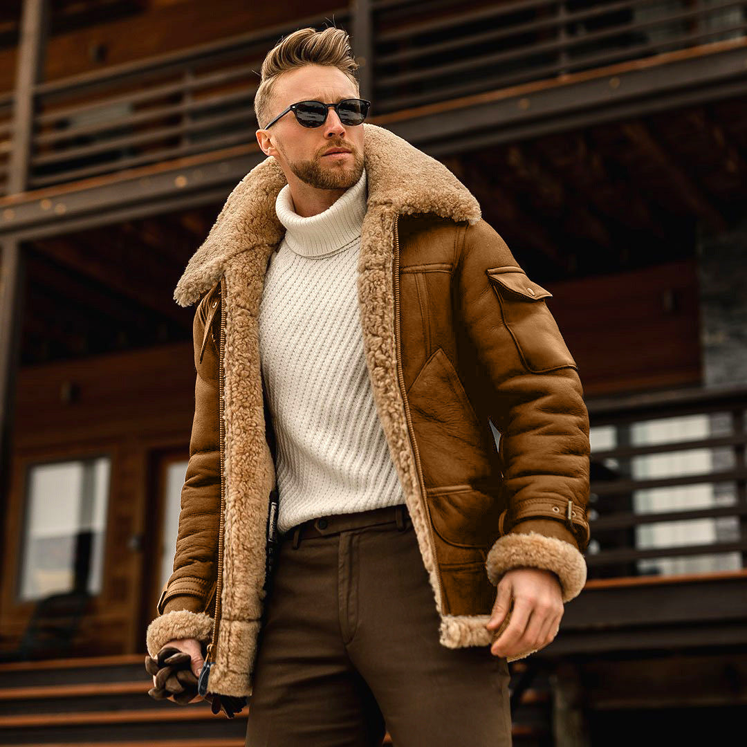 Male Fur Collar Coat